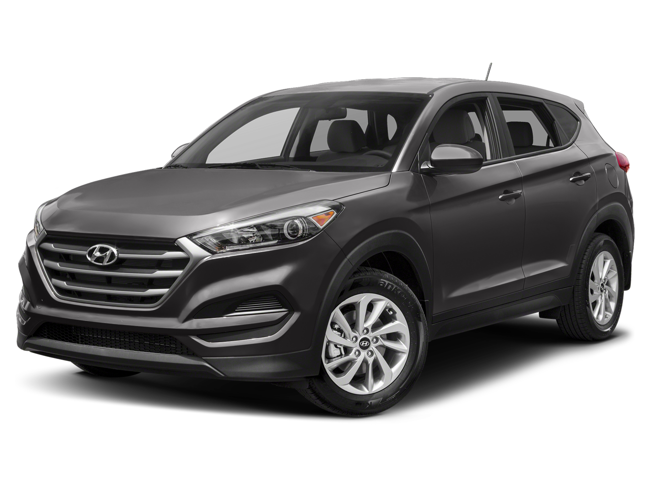 2018 Hyundai Tucson SEL in Coliseum Gray — front three-quarter view