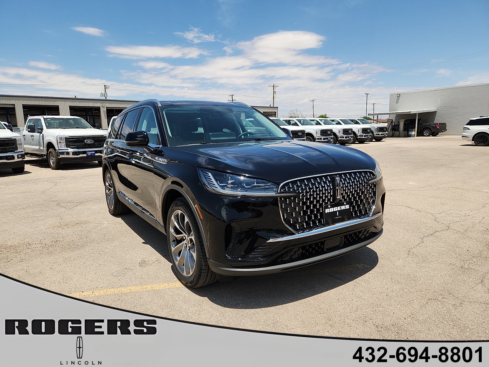 2026 Lincoln Aviator Reserve in Infinite Black Metallic Clearcoat — front three-quarter view