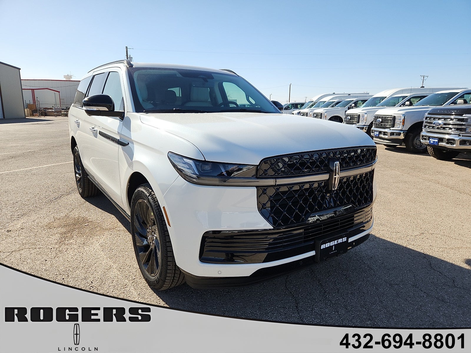 2026 Lincoln Navigator Reserve in Pristine White Metallic Tri-Coat — front three-quarter view