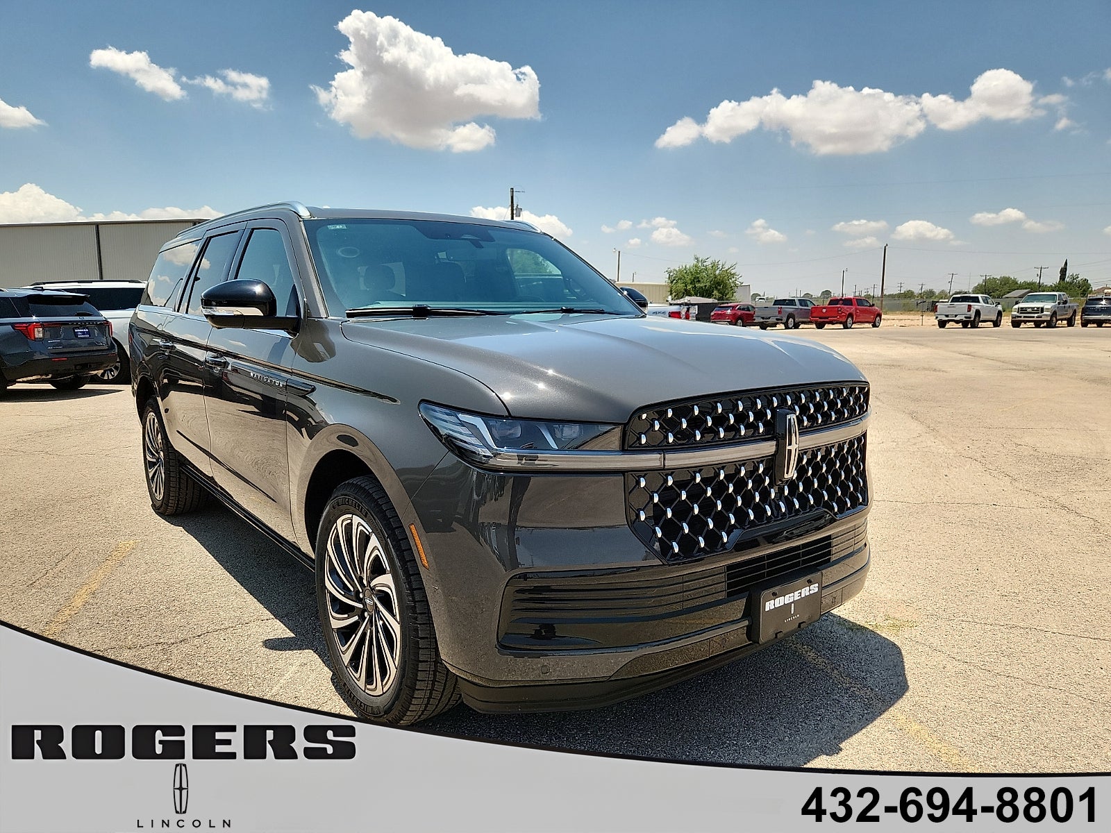2027 Lincoln Navigator L Black Label in Chroma Caviar Dark Gray Metallic Clearcoat — front three-quarter view