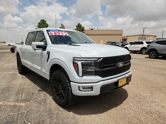 2025 Ford F-150 Platinum in White Metallic — front three-quarter view