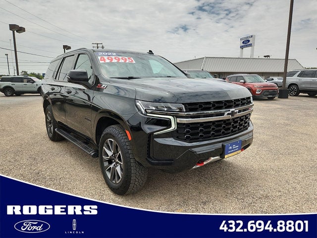 2022 Chevrolet Tahoe Z71 in Black — front three-quarter view