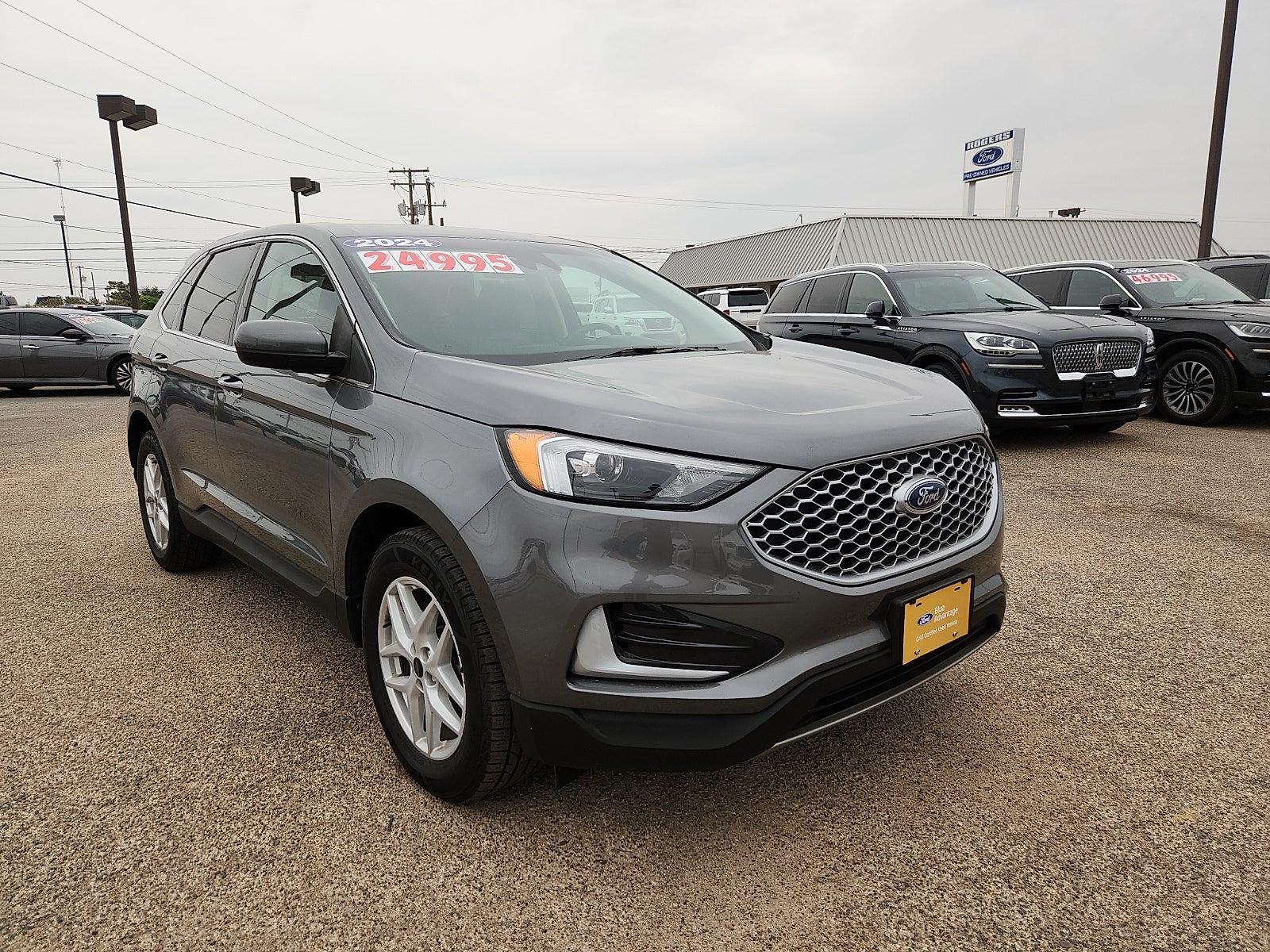 2024 Ford Edge SEL in Gray Metallic — front three-quarter view