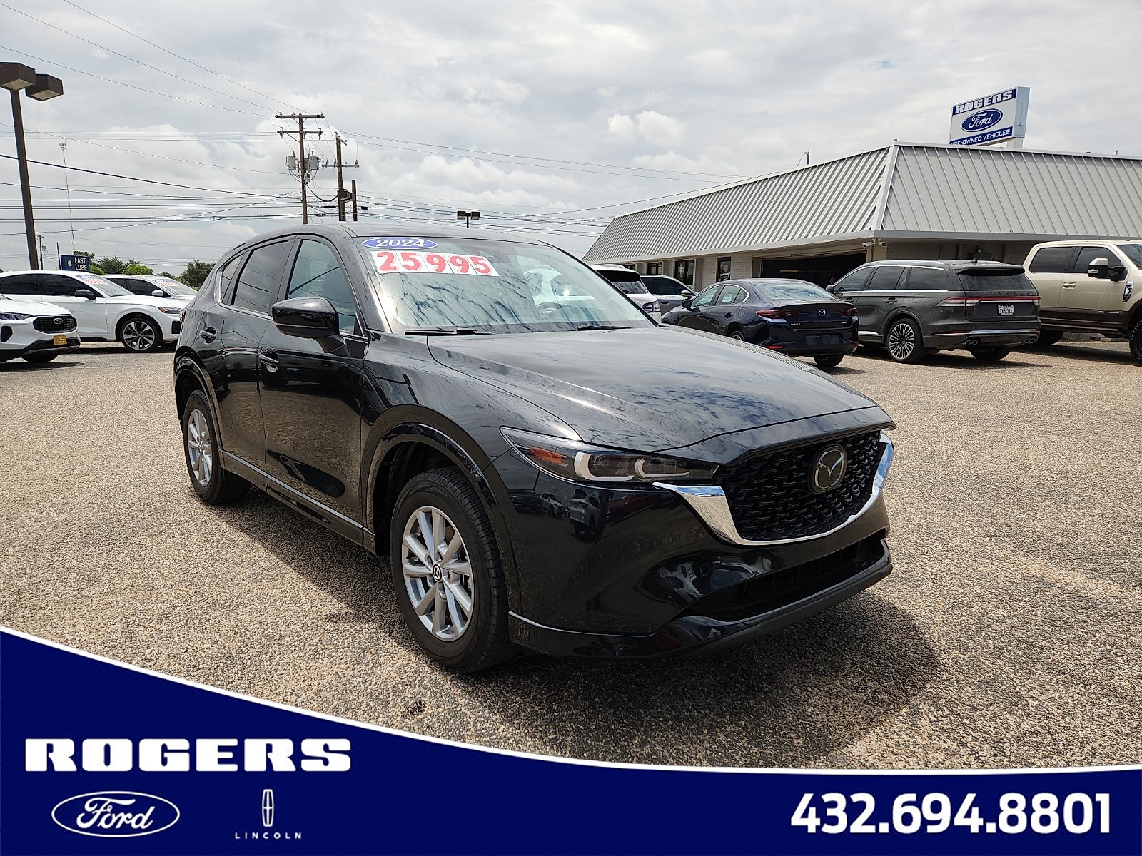 2024 Mazda Mazda CX-5 2.5 S Preferred Package in Jet Black Mica — front three-quarter view
